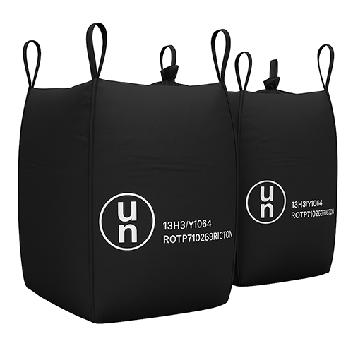 Example of 2 black UN Certified UN FIBC bags